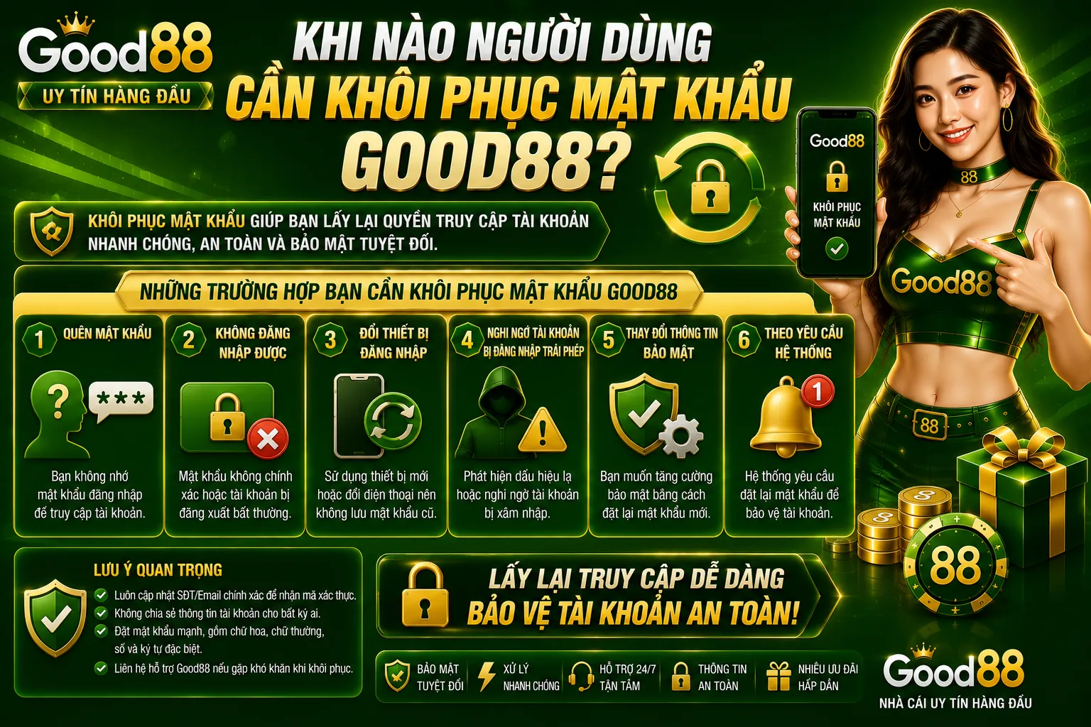 Khi nào người dùng cần khôi phục mật khẩu Good88?